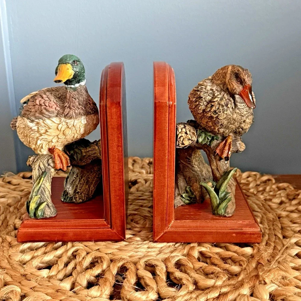 Vintage Duck Bookends‎ – Hunting Lodge • English Manor • Cottagecore Décor